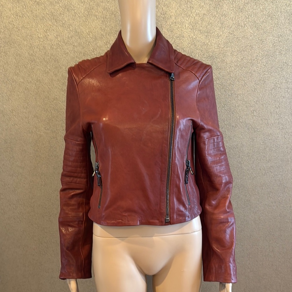 J Brand Women's Leather Jacket in Rich Brown
